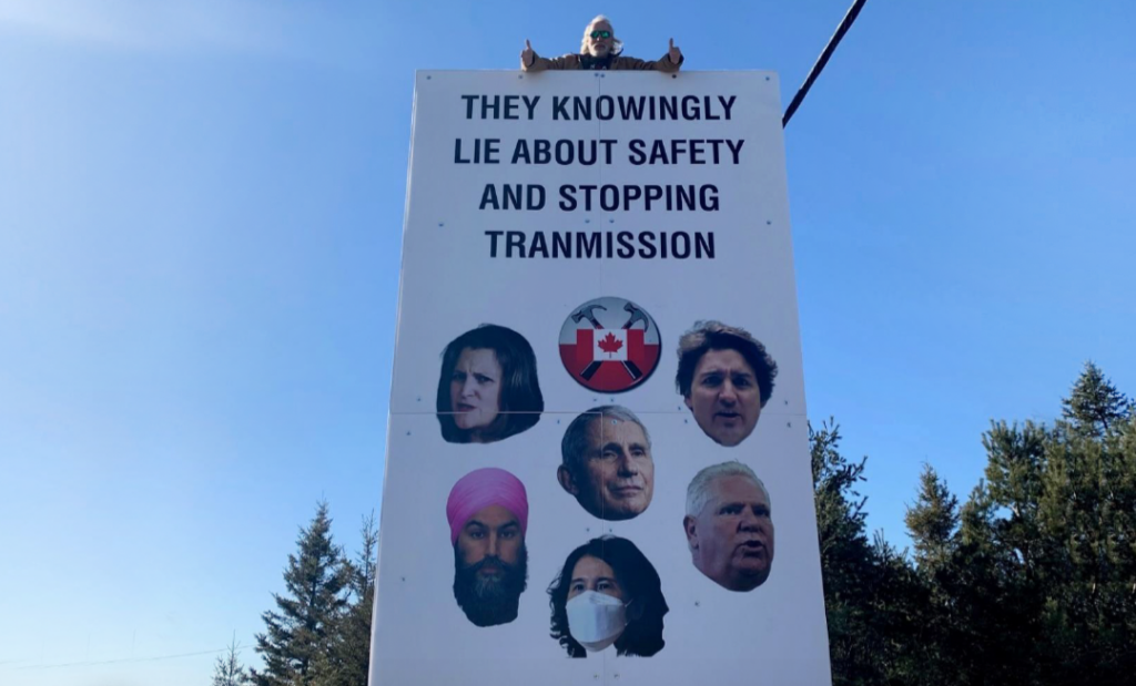 George Katerberg billboard saying Canadians demand accountability