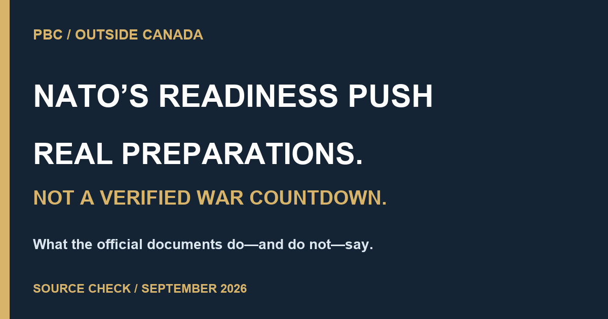 NATO readiness: confirmed measures, not a verified war countdown