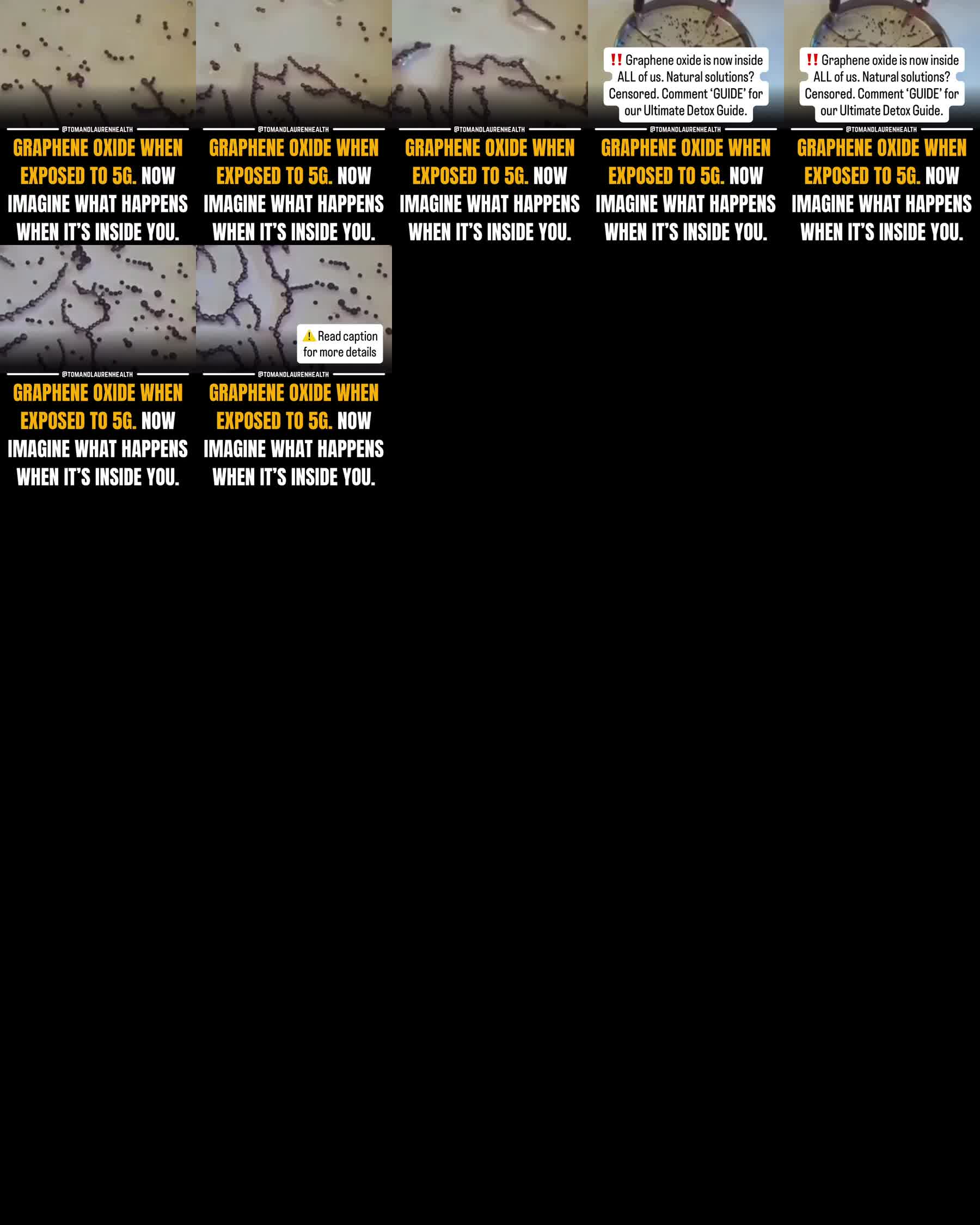 Contact sheet from the captured Facebook video